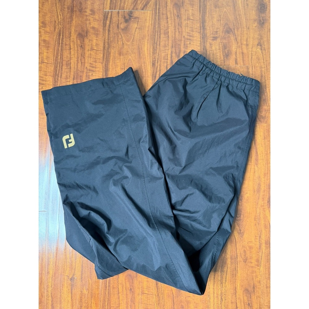 FootJoy DryJoys Golf Rain Shell Pants Mens SZ XL Black Wind Waterproof Ankle Zip